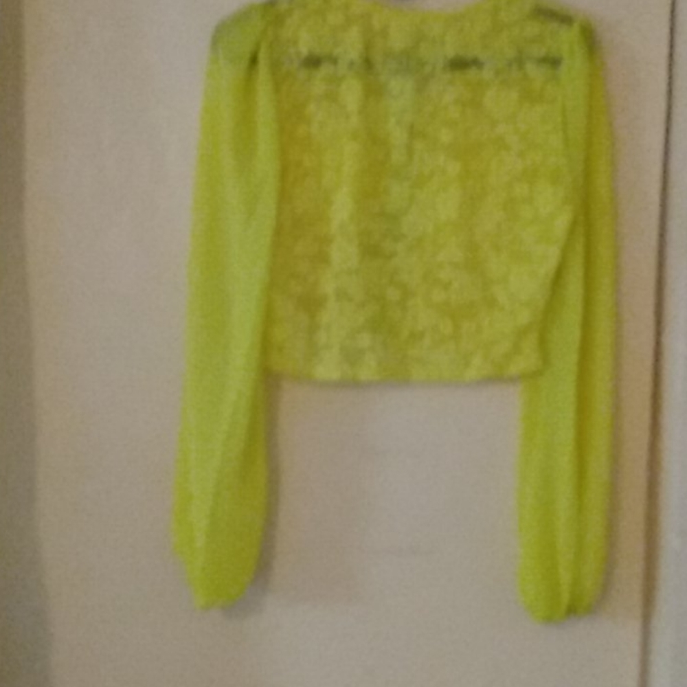 Bell Sleeve Lace Back Crop Top - Picture 2 of 2